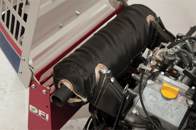 Closeup Engine 4500P - The Ventrac 4500P has a fully insulated muffler 