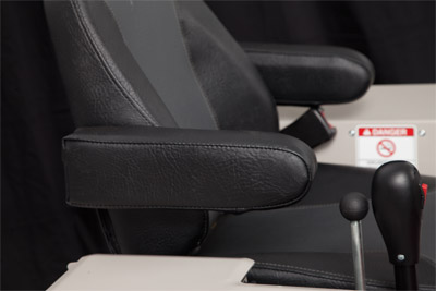 Optional Armrests for Ventrac 4500 side view - Kit to add armrests to the standard seat of the Ventrac 4500