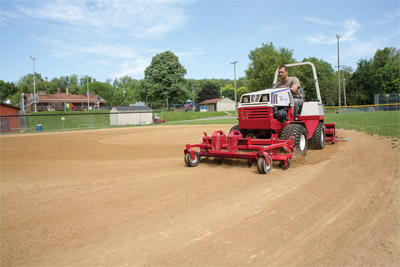 Ballpark Renovator & Groomer by Ventrac - The ballpark renovator and groomer doesn't mask over or cover up defects or imperfections in the field but actually repairs them.