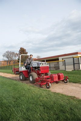 Ventrac Ballpark Setup - Precision edge cutting is just one of the many advantages of the ballpark maintenance setup.