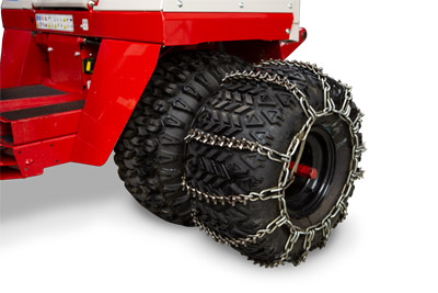 Ventrac Narrow Tire and Chain - The chains are available for tough-cutting or native area mowing applications. 