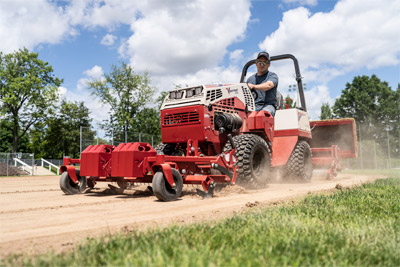 Ventrac Ballpark Groomer & Renovator - This groomer and renovator combination assists with removing and preventing low spots, removing weed creep, performing basic field leveling, helping to dry out fields after a rainstorm and performing basic dragging.