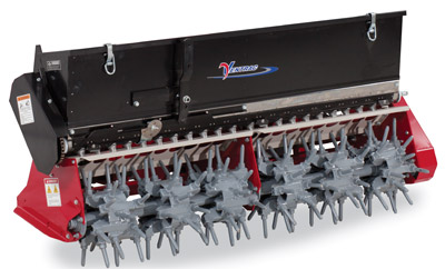  - This Ventrac Aerator creates 97 holes per square meter to properly alleviate compaction.