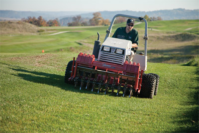 Core Aeration on a Golf Course - Ventrac 4000 series