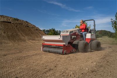 Ventrac Primary Seeder - The Primary Seeder gives the operator the ability to precisely adjust the attachment for each application.