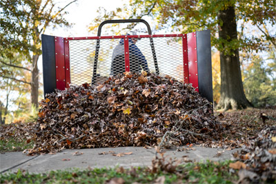 Ventrac Leaf Plow - The EF300 is gentle on your yard and won't damage going over pavement.