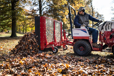Ventrac Leaf Plow - The EF300 can also be attached at the rear of the tractor allowing for a high powered blower at the front.