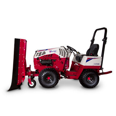 Ventrac Leaf Plow - Side View of EF300 Leaf Plow.The plow has a height of 50" and a 78" overall width.