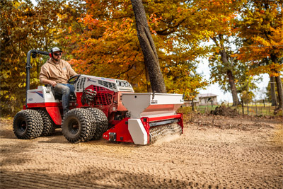 Ventrac Primary Seeder - The Primary Seeder gives the operator the ability to precisely adjust the attachment for each application.
