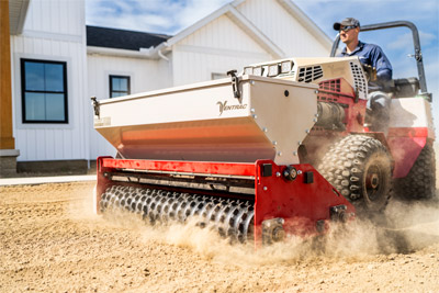 Ventrac Primary Seeder - The Primary Seeder is great for large acreage turf installation, housing complexes, new home construction, golf course construction and renovation, and sports field construction and renovation.