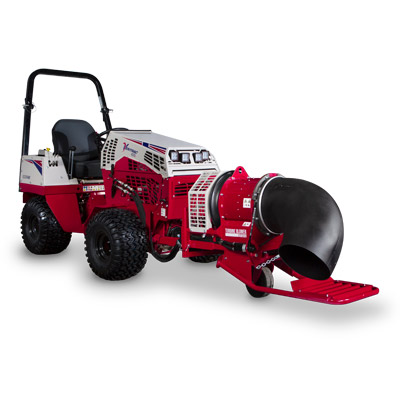 Ventrac Turbine Blower - 4520 shown with ET202 Turbine Blower with 360 degree rotation capability.