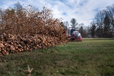 Ventrac Turbine Blower - The Ventrac equipped with the Turbine Blower swiftly handles tons of leaves in record time. This powerful combination revolutionizes leaf-clearing tasks, offering unmatched efficiency and precision.