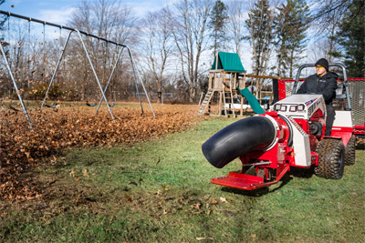 Ventrac Turbine Blower - The compact design of the Ventrac enables seamless maneuverability between play structures, ensuring efficient cleanup without disrupting the play area's integrity.