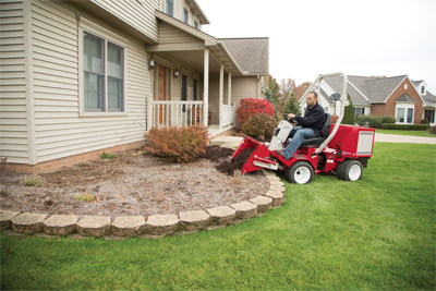 Power Bucket for Ventrac 3400 - Ventrac power bucket with the 3400 is maneuverable enough to let you put mulch where you want it