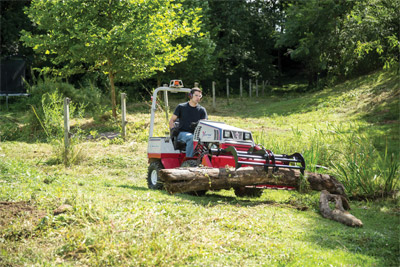 Power Bucket with optional Grapple - The Ventrac 4500 Power Bucket is even more versatile with the optional grapple accessory. 