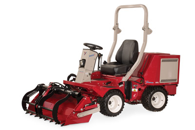 Ventrac 3400 with Power Bucket and Grapple closed and lowered