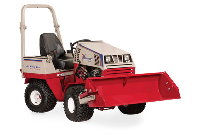 Ventrac 4500 with Power Bucket fully lifted