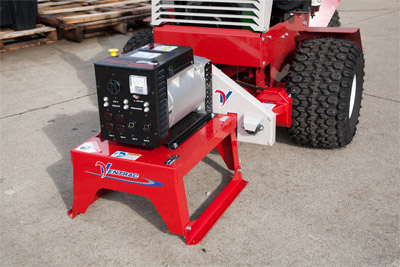 Power Generator for the Ventrac 4500 mounted - Brush-less construction and high surge capacity exceeds standards for home use.