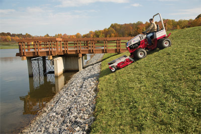 Ventrac 4500Y with 72 inch mowing deck - Ventrac 4500 allows for safer mowing around lakes, ponds, and various other water ways