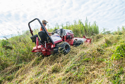 Ventrac Tough Cut - The Tough Cut can easily maneuver over tough terrain like hills and slopes.