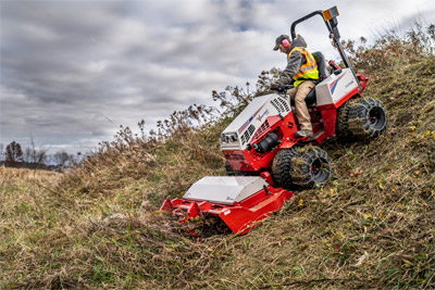 Ventrac Tough Cut - Steep slopes are easily accessible for the HQ642.