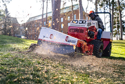 Ventrac Stump Grinder - The KC220 features offset, out-front operation to provide excellent visibility for the operator. 
