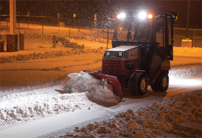  - Save time pushing snow with the Ventrac Dozer Blade. 