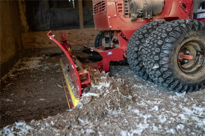 Ventrac Blade - The use of down pressure can be useful in clearing poultry houses.