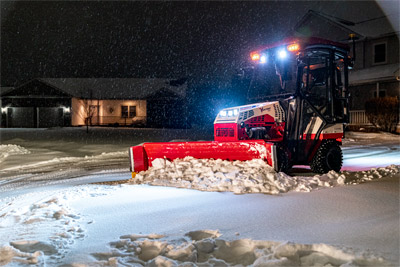 Ventrac Straight Blade - Pushing snow with the KD Blade. 
