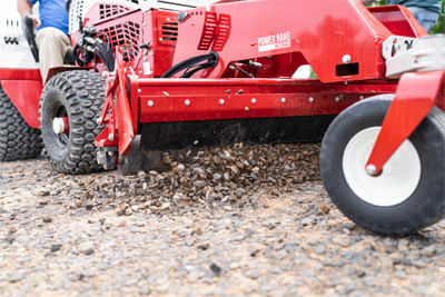 Ventrac Power Rake - Driveway repair with Ventrac and the Power Rake - Instead of paying for more gravel every year renew your driveway with the Power Rake for your Ventrac.