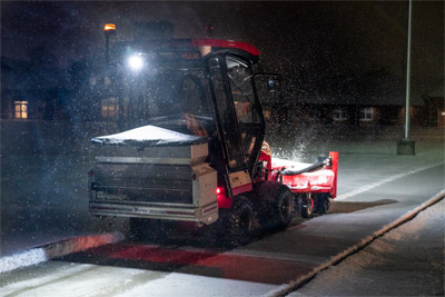 Ventrac Power Broom - Quickly clear sidewalks with the KJ520.