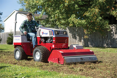 Ventrac 4500P Tilling Gardens - The powerful Ventrac Tiller will have your garden bed ready in a fraction of the time over handheld or walk-behind tilling options.
