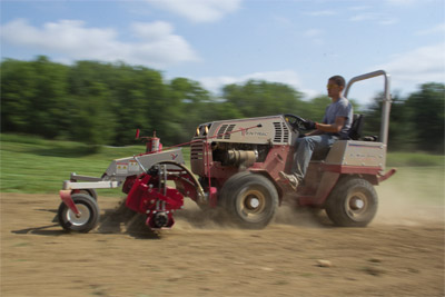 Ventrac 4500 speeds along with Power Rake - The Ventrac Power Rake is powerful enough to get the job done even at faster speeds meeaning it gets done in less time