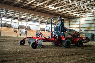Ventrac Landscape Rake - The curved tines on the KR502 can be used in either direction. 