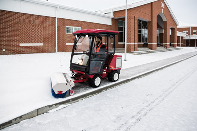 Ventrac 3400 Snow Removal with Power Broom - Small enough to navigate sidewalks and paths but powerful enough to handle large lots and spaces, the Ventrac power broom is capable and versatile 