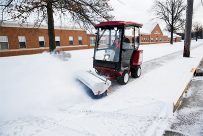 Ventrac 3400Y with Power Broom and Cab - Fully enclosed heated cab and the Ventrac power broom makes snow removal much more tolerable or even enjoyable