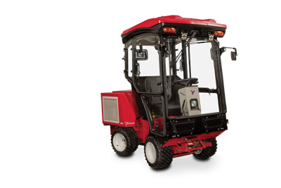 Ventrac 3400Y with LW452 Cab - The fully enclosed LW452 Cab for the Ventrac 3400 tractor offers excellent visibility and protection for the operator from the wind, rain, and snow.