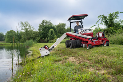 Ventrac Boom Mower - Designed to deliver unprecedented levels of efficiency for property managers who want to maintain difficult areas with minimal labor, the Boom Mower has the stability and reach to manage vegetation further away from the machine than other equipment.
