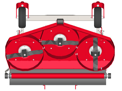 MC600 Mower Deck Diagram Underside - View of Mulching Kit setup for Rear Discharge Mower