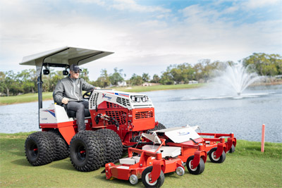 Ventrac Contour Mower - Slopes, hills, low spots, waterways, uneven terrain, and saturated turf are Ventrac's specialty. 