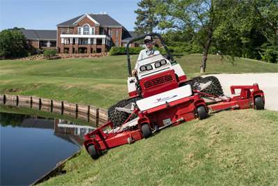 Ventrac Contour Mower - The combination of the Ventrac FlexFrame and Contour Mower allows operators to maintain areas other equipment cannot.