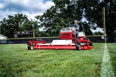 Ventrac Wide Area Mower - Two levers easily adjust the height of the deck. 