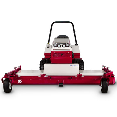 Ventrac Wide Area Mower - The wide area mower features 3 front anti-scrape rollers.