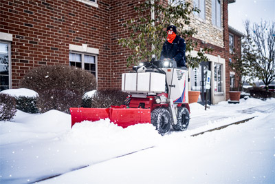 Ventrac V-Blade - A unique feature of the Ventrac V-Blade versus other brands is its trip-edge that rotates and translates simultaneously to continue functioning even with direct impact while in the V position.