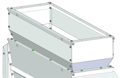 Hopper Extender for the SA250 Diagram - Adds extension to increase capacity of the SA250 Spreader 