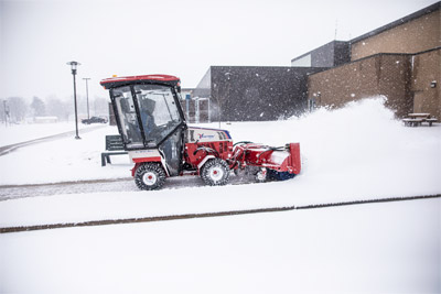 Ventrac Narrow Broom - An optional electric actuator will allow the operator to adjust speed and direction of the broom rotation which will maximize the broom's overall effectiveness. 