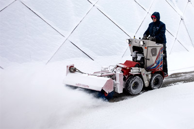 NJ380 Snow Broom - The Snow Broom is the perfect machine for clearing off sidewalks. 